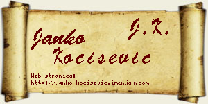 Janko Kočišević vizit kartica